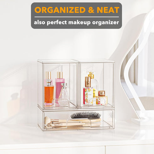 Countertop, 3 Pack, 2M1L, 10.9" SpaceAid Bottle Storage Organizer Baby - Acrylic Bottles Station Organizer Container