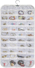 Hanging Jewelry Organizer, 80 Pocket Accessories Organizer for Holding Jewelries (White-Embossed)
