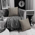 DEZENE Tan Throw Pillow Cases 22x22, 2 Pack Original Striped Velvet Square Decorative Pillow Covers for Farmhouse Couch
