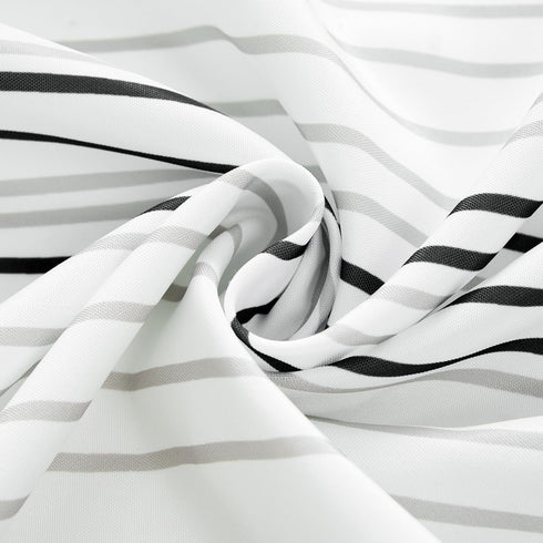 jinchan Black Grey White Striped Shower Curtain, Waterproof Fabric Set with Hooks, 70x72 inches Modern Abstract