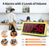 7.8 3 4 3 Countdown Count VOCOO Digital Kitchen Timer with Extra Large Display, Magnetic, Brightness, Alarms and Volume