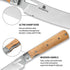 Folding Chef Knife with Leather Pouch, 4.8” Ultra Sharp 440A Stainless Steel Blade, Natural Olive Handle for Outdoor