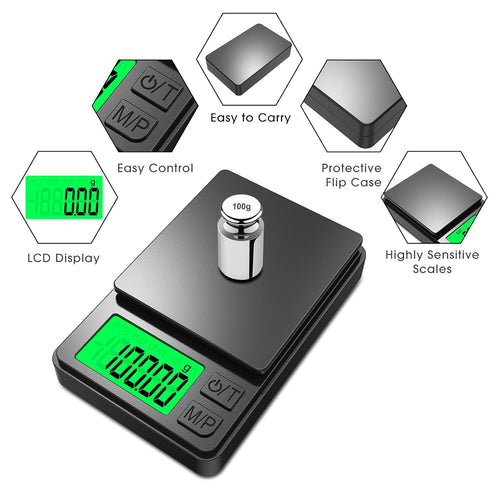 Pocket Scale, 1000g x 0.01g Precision Digital Scale for Kitchen, Jewelry, Herb, Great for Travel