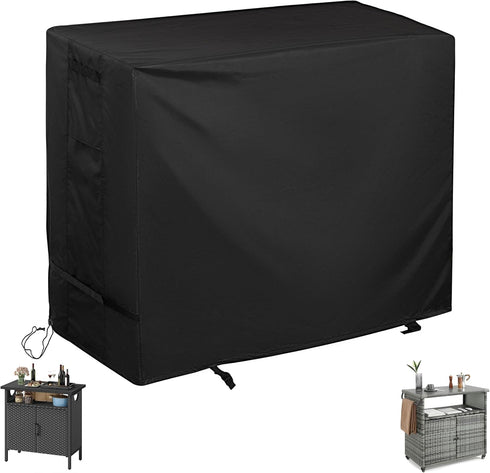 Starcrew Outdoor Storage Cabinet Cover for Wicker Outdoor Bar Cart, Outdoor Bar Table
