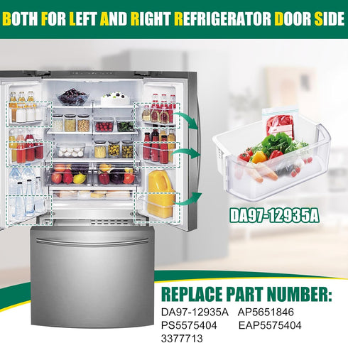 UPGRADED DA97-12935A Refrigerator Door Bin Replacement for Samsung Fridge Parts, Left and Right Door Shelf Basket