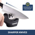 Premium Chef Knife Sharpener, Professional Kitchen 3 Slot Manual Knife Sharpener Kit, Black