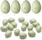 SiliFine 16 Pcs Easter Speckled Eggs 2.4 in Plastic Speckled Eggs Bowl