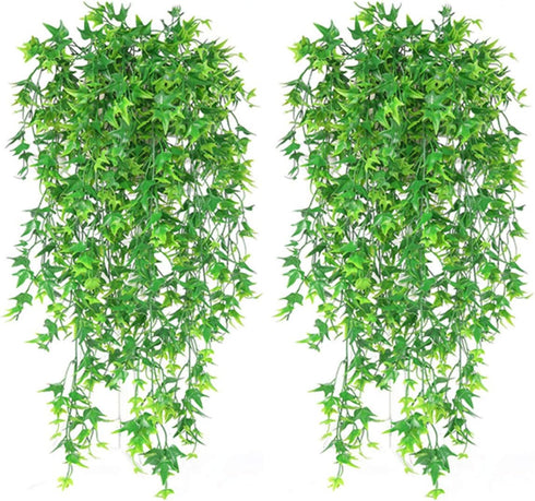 Artificial Hanging Vine - Sweet Potato Leaves Plastic Plants, Faux Ivy Garland, UV Resistant for Indoor Outdoor Garden