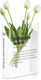 BuyCard Clear Acrylic Book Vase for Flowers, Transparent Flower Vase for Home