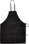 Winco BA-PBK Full Length Bib Apron with Pocket, Medium, Black