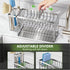 2-Tier Countertop Cisily Silver Kitchen Sink Caddy Organzier Rack with Flexible Dish Brush Holder, Sponge Holder