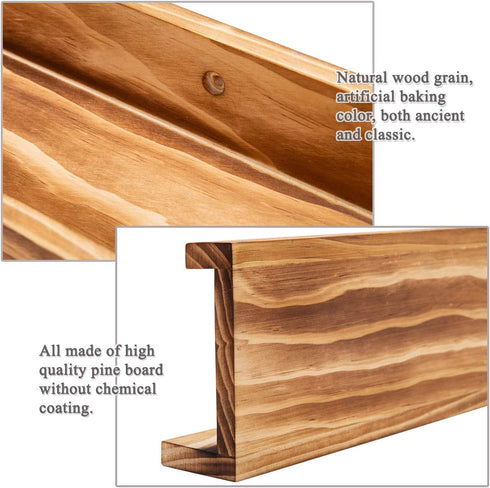 24" Set 2 AZSKY Floating Wall Ledge Shelf Wood Picutre Shelf Wall Mounted Nursery Kids Bookshelf Spice Rack Bathroom
