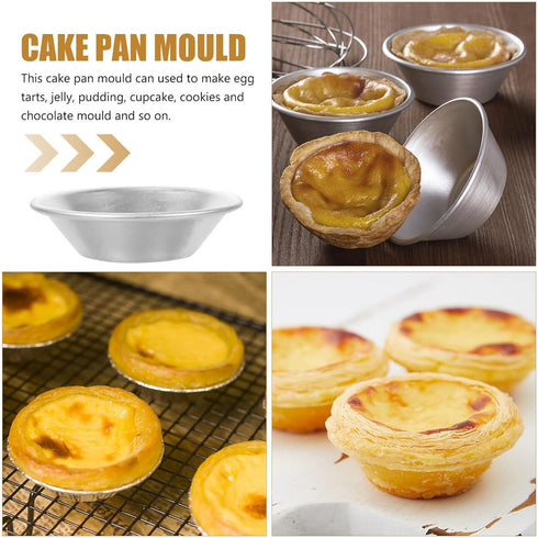 VICASKY 10pcs Mini Tart Tin, Chinese Egg Tart Portuguese Egg Tart Mini Dessert Molds, Non-Stick Egg Tart Pan