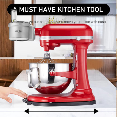 Upgrade Mixer Slider for Kitchenaid Mixer, Sliding Tray Kitchen Appliance Slide Tray with Smooth Rolling Wheels for