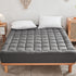 Mattress Pad Cover with 18” Deep Pocket - Fits Up to 8”-21” Cooling Bed Topper, Soft and Breathable Cover, Gray, Queen