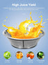 QCen Juicer Machine, 500W Centrifugal Juicer Extractor with 3” Wide Mouth Feed Chute, Stainless Steel, BPA-free (Rose