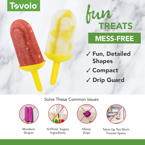 Tovolo Popsicle Molds with Sticks, 5-Pack Classic Reusable Ice Pop Molds for Homemade Snacks