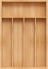 Bamboo Silverware Organizer, Kitchen Drawer Utensil Holder, Cutlery Tray with Grooved Drawer Dividers