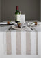 Solino Home Linen Table Runner 36 Inches - Cabana Stripe 100% Pure Linen Natural and White Table Runner 14 x 36 Inch