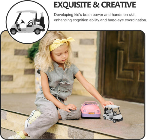 WINOMO Die-cast Model Metal Golf Cart, Pull Back Action Mini 1:20 Scale Vehicle for Kids Party Favor