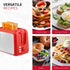 Holstein Housewares 2-Slice Toaster - 7 Browning Control Settings, Red/Stainless Steel, Great for Toasting Bread