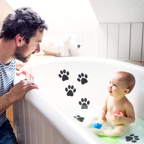 Mudder 20 Pcs Non Slip Bathtub Stickers, Shower Floor Safety Adhesive Paw Decals for Tubs, Anti Slip Applique