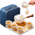 Chinese Tea Set Gongfu Tea set, Portable Teapot Set with 360 Rotation