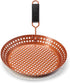 Outset QN77 Grill Skillet - Copper Non-Stick with Removable Soft-Grip Handle