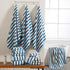 18 Set Loop-6 Towels,6 Towels,6 Set Pcs Navy Stripe Bath Towel with Hanging Bath Hand Washcloths Soft Family Towels