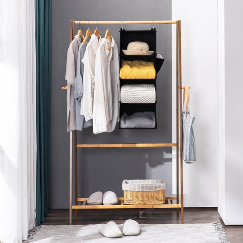 Hanging Closet Organizer, 3-Shelf Storage Shelves for Closet, Black