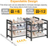 3-Tier Closet, Detsuk Expandable Shoe Rack Adjustable Heavy-Duty Metal Shoe Organizer Shelf for Entryway, Mudroom