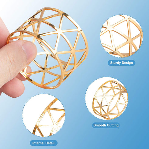 12PCS Gold Napkin Rings Set, Holiday Napkin Holders for Dining, Anniversary, Birthday, Wedding Table Decoration