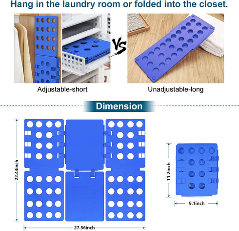 T Shirt Folder - Plastic Clothes Folding Board for Home Storage, Blue