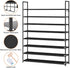 8 33.3in 11.2in 55.7in 32-40 OYREL Tier Shoe Organizer, Wide x Deep x Tall, Black Metal and Plastic Shoe Rack, Holds up