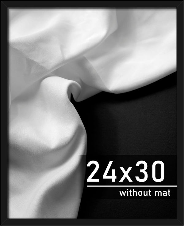 Picrit 24x30 Picture Frame, Black Engineered Wood Posters Frame for Horizontal or