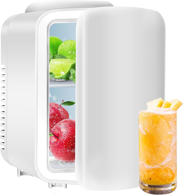 YSSOA Portable Mini Fridge, 4L Cooler/Warmer for Food, Drink, SkinCare, Office, White