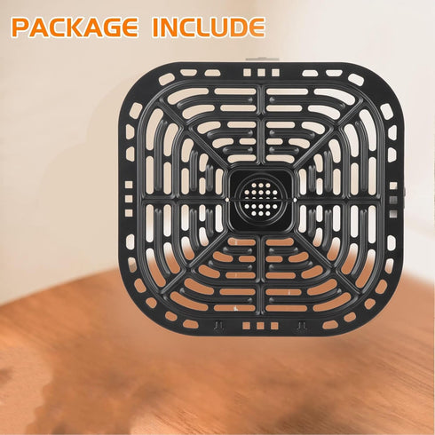 Air Fryer Grill Plate Replacement, Sturdy 304 Stainless Steel Grill Pan Tray with Rubber Feet, Nonstick Bottom Plate