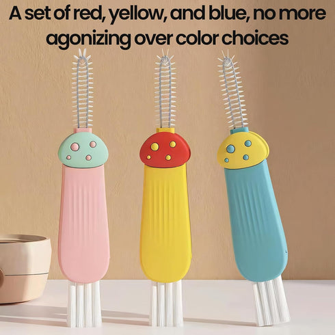3 in 1 Cup Lid Cleaning Brush, Multifunctional Portable Cleaner for Tight Spaces, Pack of 3 Items