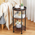 Small Round Side Table for Small Spaces - 3-Tier Modern Accent Table, Slim End Table for Living Room, Bedroom (Cherry)