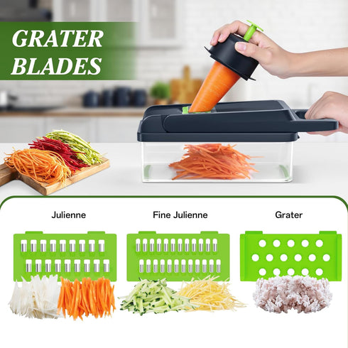 12 1 HomeHacks Vegetable Chopper Vegetable Cutter, in Kitchen Gadget, Dicer, Slicer, Onion Cutter, Salad, Cheese Grater