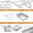 Skyflame Roasting Pan with Rack - Stainless Steel Rectangular Barbecue Bakeware with Nonstick U-Rack for Indoor/Outdoor