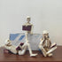 GJFASGF 3 Psc Reading Skeleton Statue Gothic Horror Decor for Bookshelf and Desk