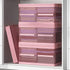 Apsan Stackable Clear Latch Storage Bins with Lids, Organizing Container for Home, Office, School Supplies, Pink