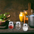 24 6 Hotop Pcs Cheese Parmesan Shaker with Perforated Top, Ounce Glass Spices Shaker with Slotted Stainless Steel Top