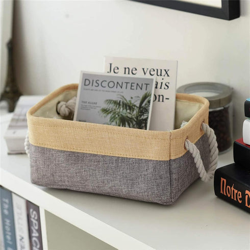 TheWarmHome Small Storage Bins Basket for Organizing Shelves - Fabric Storage Cubes for Clothes, Toys, and More