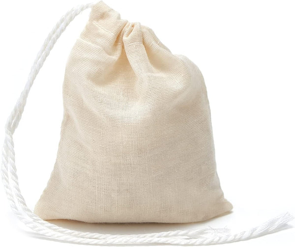 LOOKSGO 25 Pcs 3x4 Inch Muslin Bag Sachet Bags for Party Wedding Home Supplies, Cotton Drawstring Bags for Jewelry