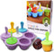 Silicone Popsicle Molds, 7-cavity DIY Ice Pop Mold with Colorful Sticks for Non-Stick Cake Molds (Purple)