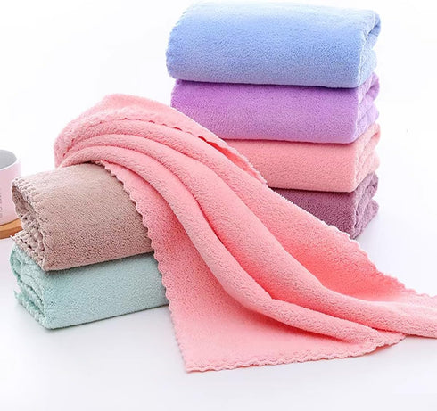 SAOYOAS Set-5 Pack, 29.5 13.8Large Premium Coral velvet Washcloths Ultra Soft & Highly Absorbent Face Towels for Bath