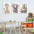 3Pcs 16x24in Safari Animal Nursery Canvas Wall Art Watercolor Baby Animals with Wildflowers Picture Posters Wall Decor