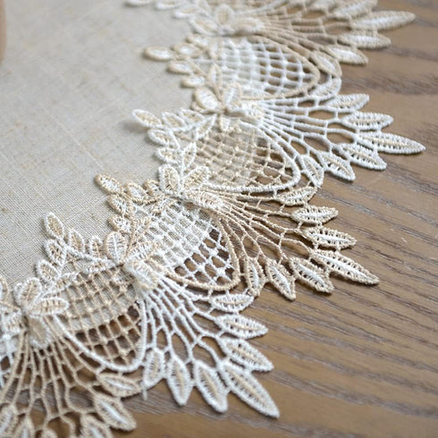 15 Inch ARTABLE Grey Lace Doily Linen Table Topper Scarf Placemat Round Small Coffee Farmhouse Table Cover Rustic